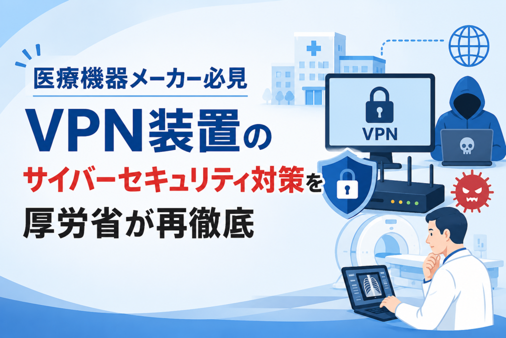 医療機器メーカー必見｜VPN装置のサイバーセキュリティ対策を厚労省が再徹底