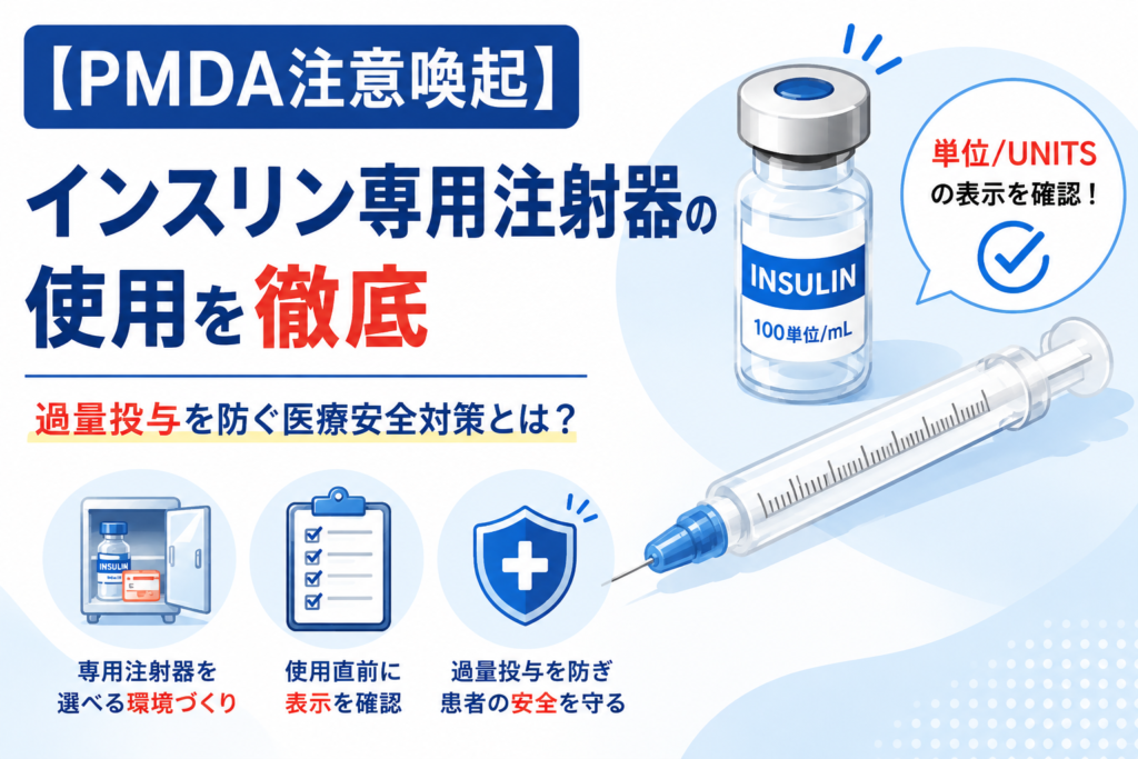 【PMDA注意喚起】インスリン専用注射器の使用を徹底｜過量投与を防ぐ医療安全対策とは？