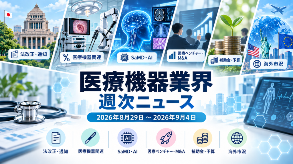 医療機器業界 週次ニュース (2026年8月29日〜2026年9月4日)