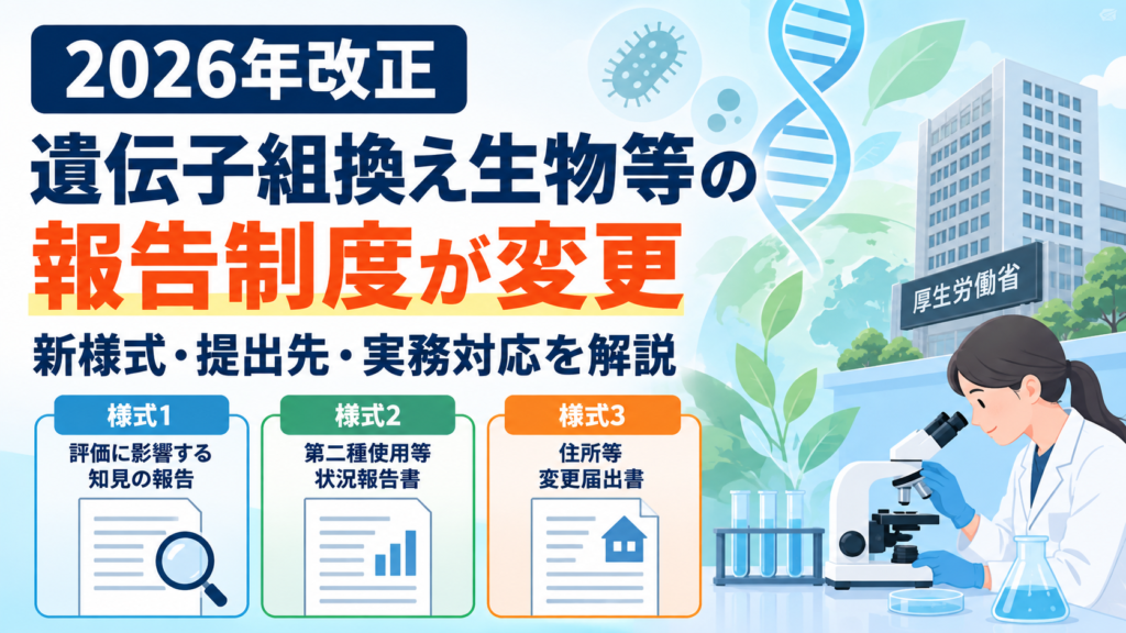 【2026年改正】遺伝子組換え生物等の報告制度が変更｜新様式・提出先・実務対応を解説
