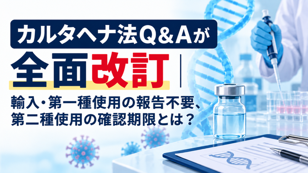 カルタヘナ法Q&Aが全面改訂｜輸入・第一種使用の報告不要、第二種使用の確認期限とは？