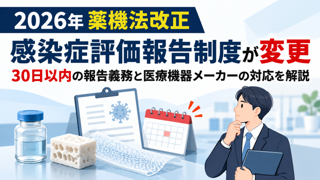【2026年薬機法改正】感染症評価報告制度が変更｜30日以内の報告義務と医療機器メーカーの対応を解説