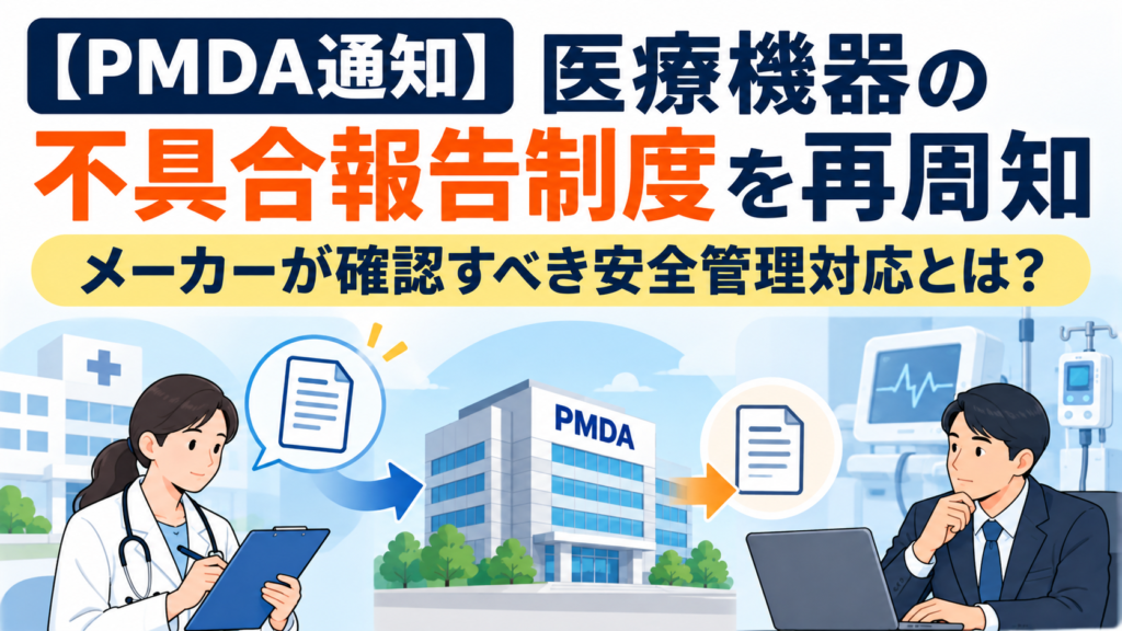 【PMDA通知】医療機器の不具合報告制度を再周知｜メーカーが確認すべき安全管理対応とは？